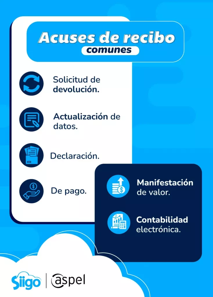 acuses de recibo más comunes