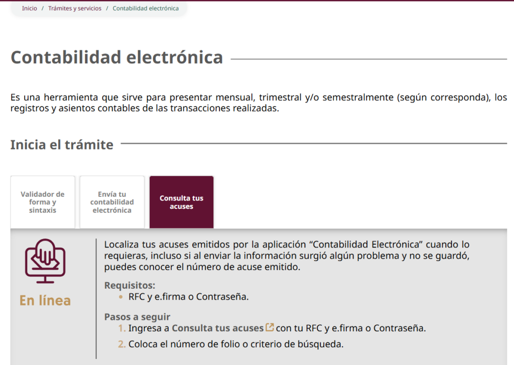 acuses de contabilidad electrónica