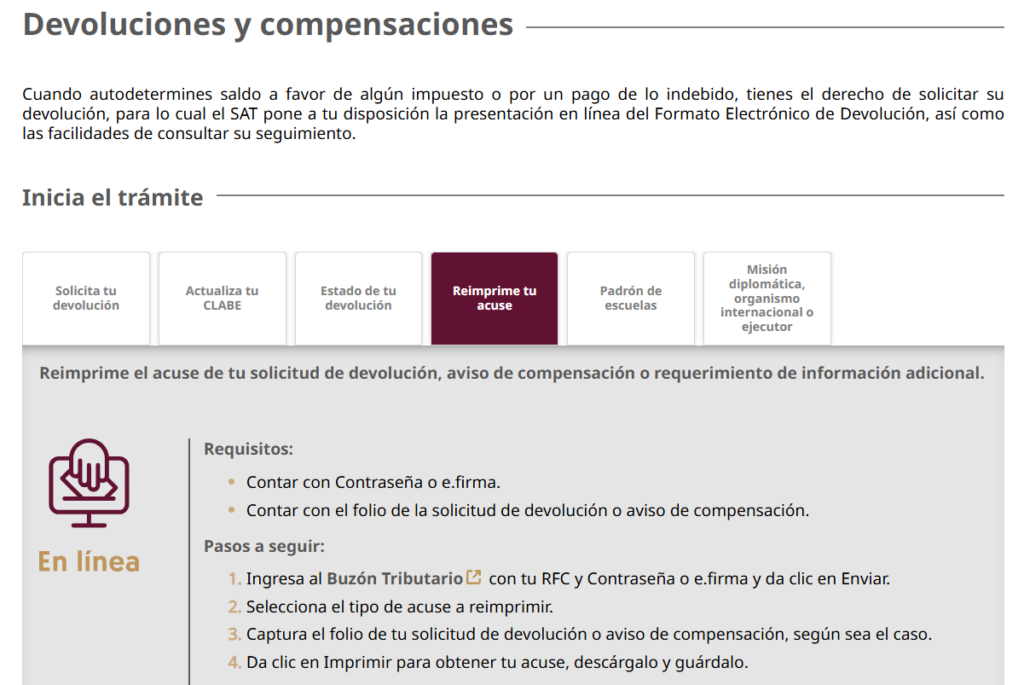 acuses de devolución