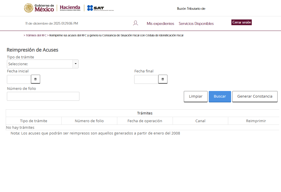 otros acuses de recibo