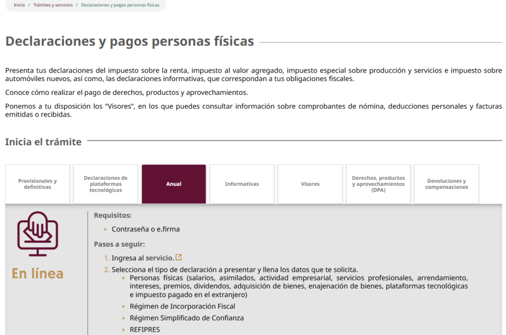 Declaración anual persona moral