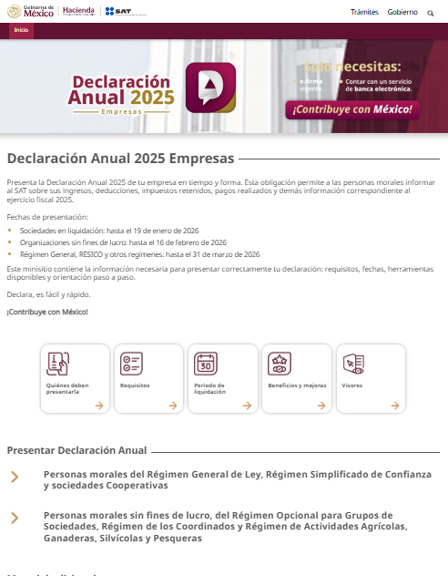 Declaración anual persona moral