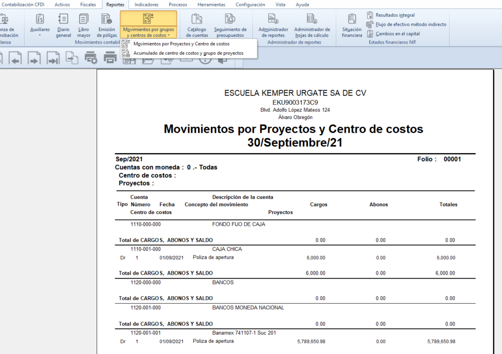 contabilidad de costos en COI