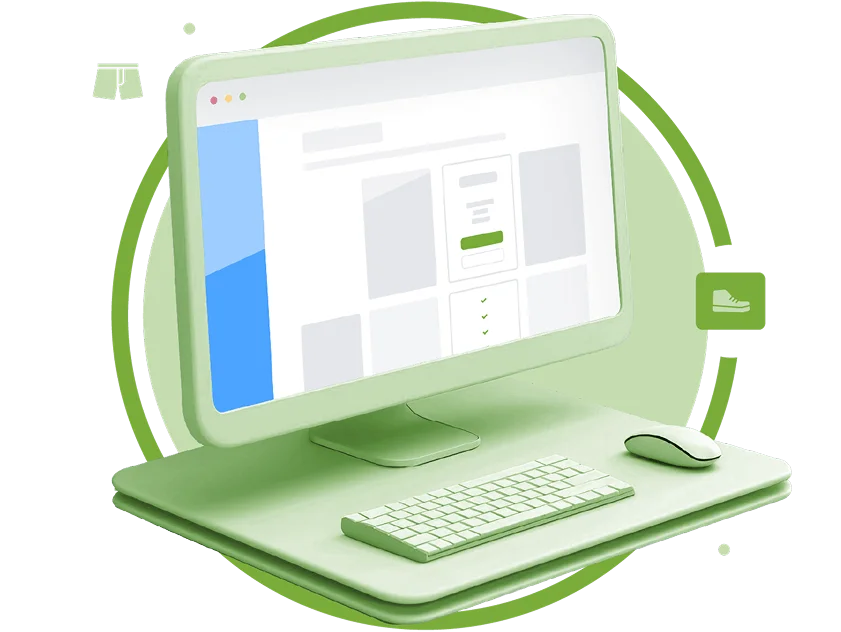 Icono de computador verde con Siigo Aspel en la pantalla